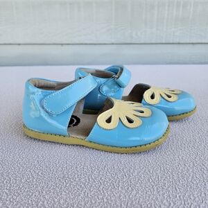 Livie & Luca Petals Blue Yellow Girl Mary Jane Sandals SZ 11 Hook & Loop